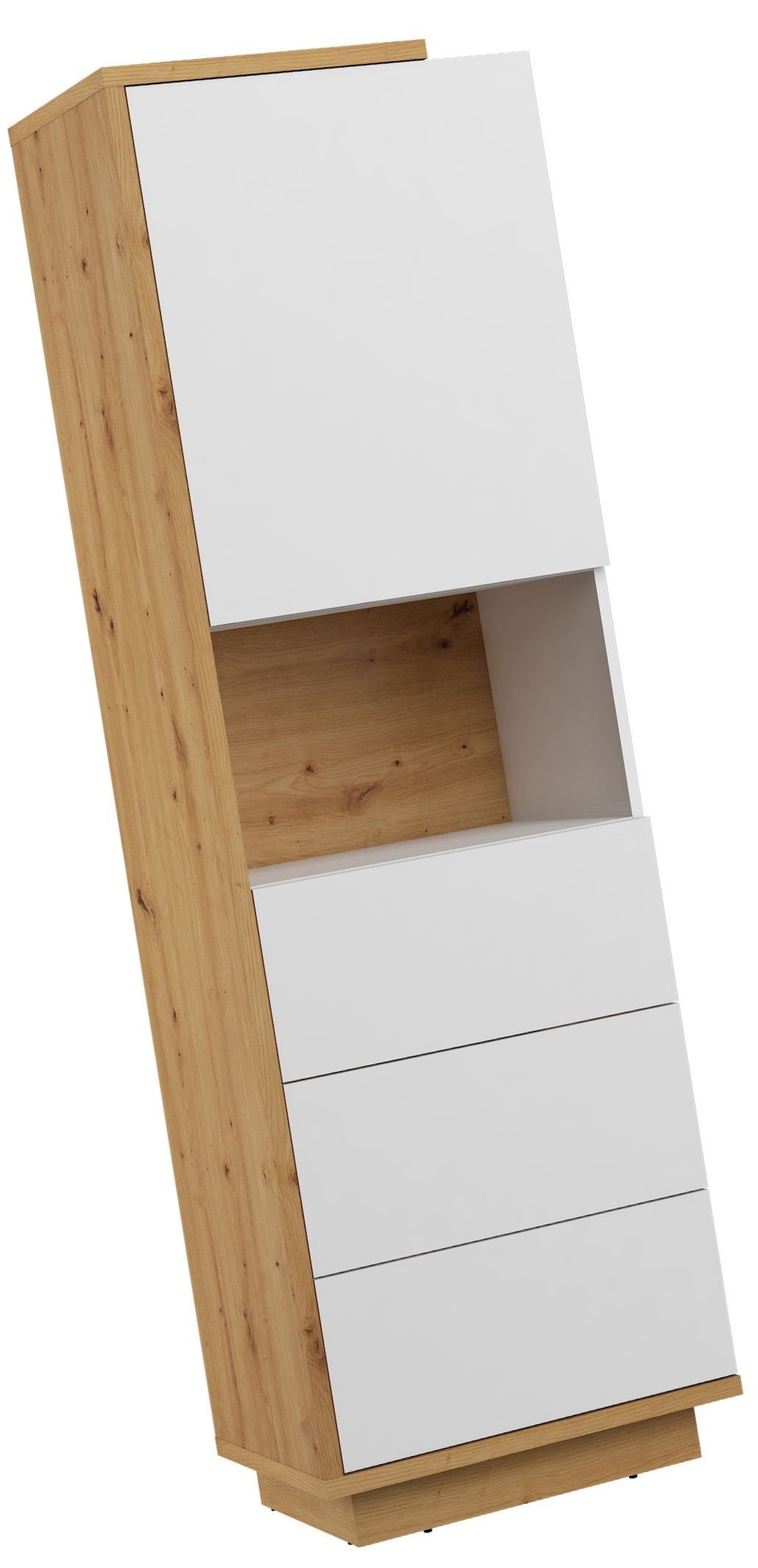 HYBRID 18 furniture, high shelf with drawers, door, shelf, oak products, whiteHYBRID - Image 4