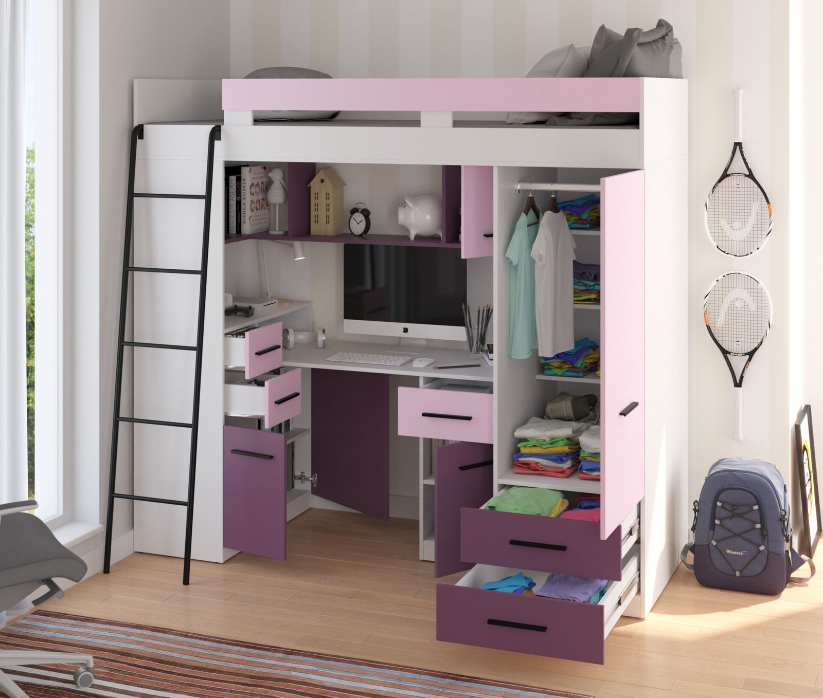 SMYK L mezzanine without matt white/lavender color - Image 4