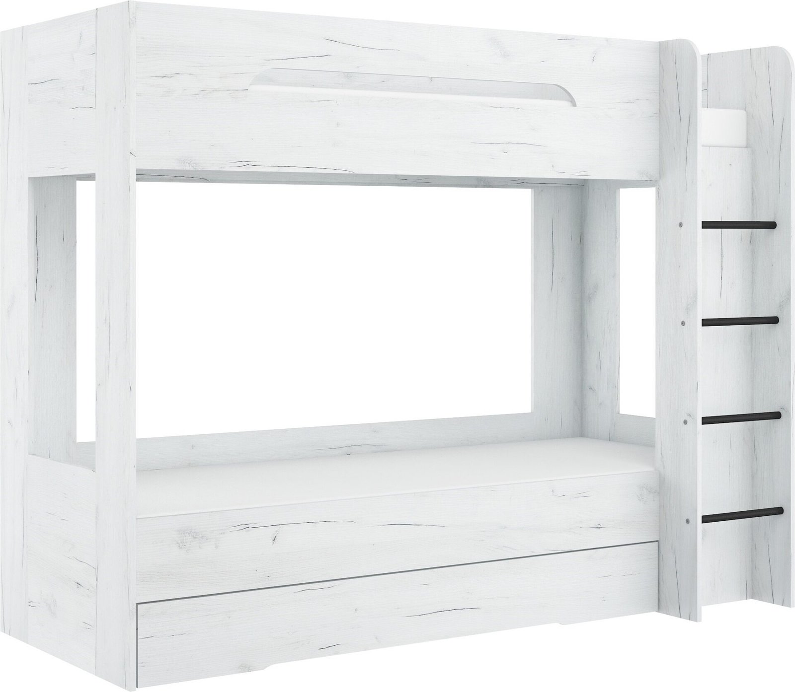 Children's bunk bed for youth, 2 persons, 80x200, BLIN, oak color, white