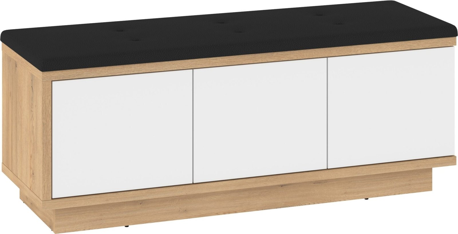 HYBRID 02 hallway cabinet with seat, cremona oak, white gloss colorHYBRID