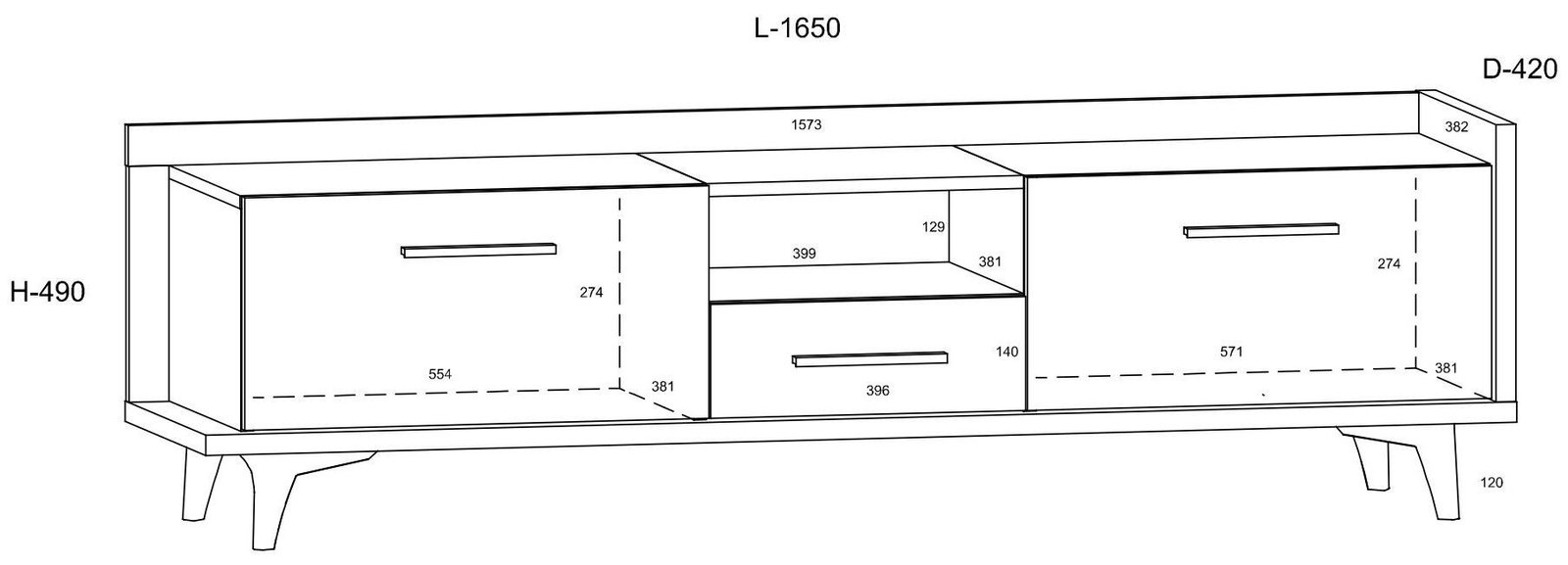 BOX 09 furniture, large chest of drawers, table, TV cabinet with drawer, artisan, white, black - Image 2