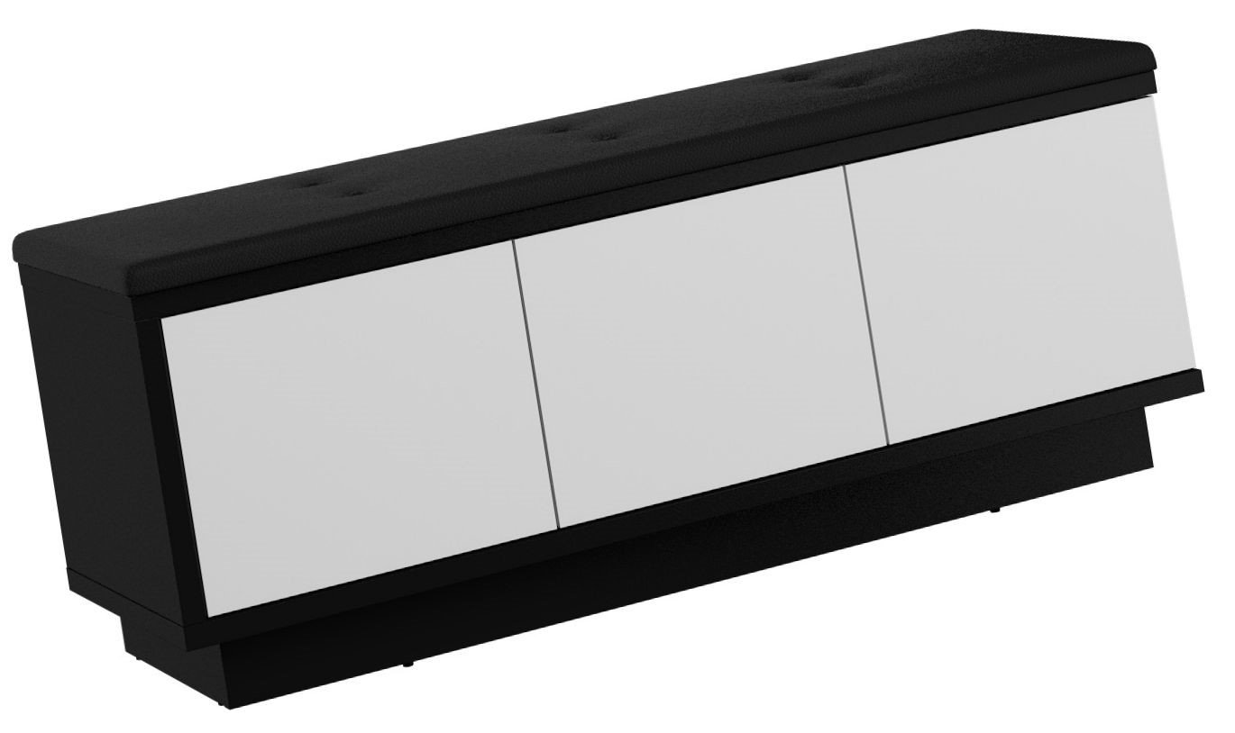 HYBRID 02 furniture, hallway cabinet with seat, black and white glossyHYBRID - Image 3