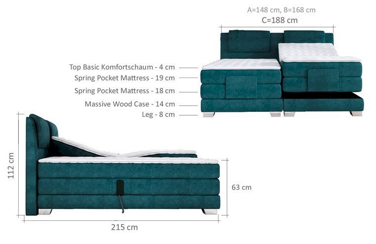 Wave continental bed 160x200 Gr1 - Image 6