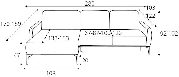 Storm Mini Left Corner Sofa with Sliding Backrests Gr1 - Image 9