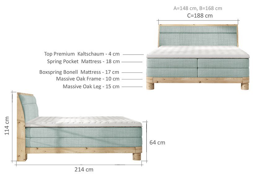 Donna continental bed 160x200 Gr1 - Image 6