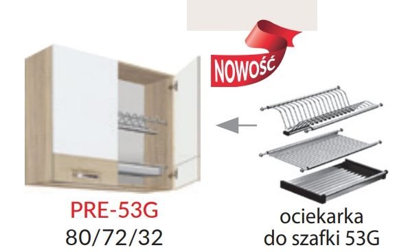 Wall cabinet 80 cm with dryer Premio PRE-53G