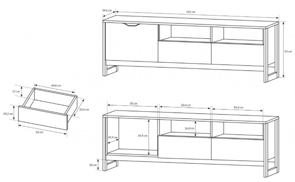 Arden industrial style TV cabinet - Image 6