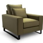 Black upholstered loft armchair