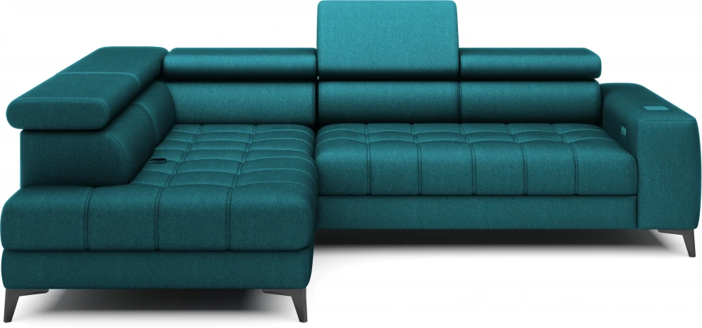 Baggio left corner sofa with electric reclining seat and bedding box Gr1