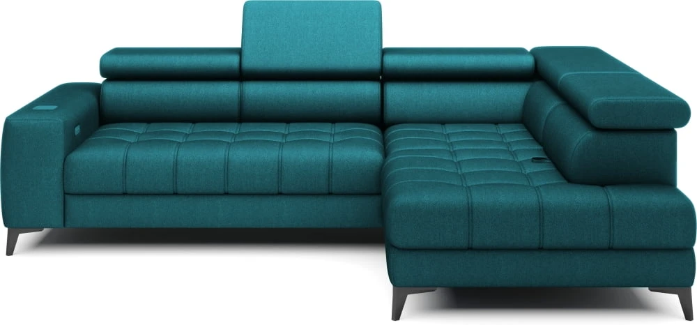 Baggio right corner sofa with electric reclining seat and bedding box Gr1