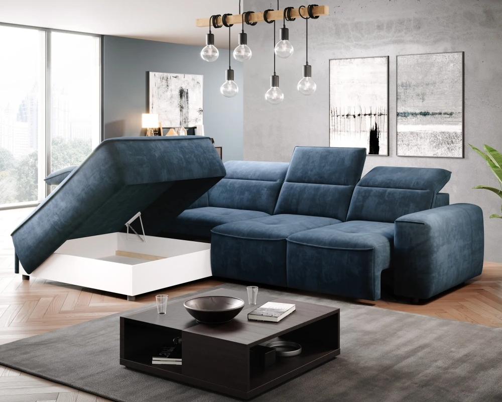 Colombo L left corner sofa with electrically adjustable seat depth Gr1 - Image 3