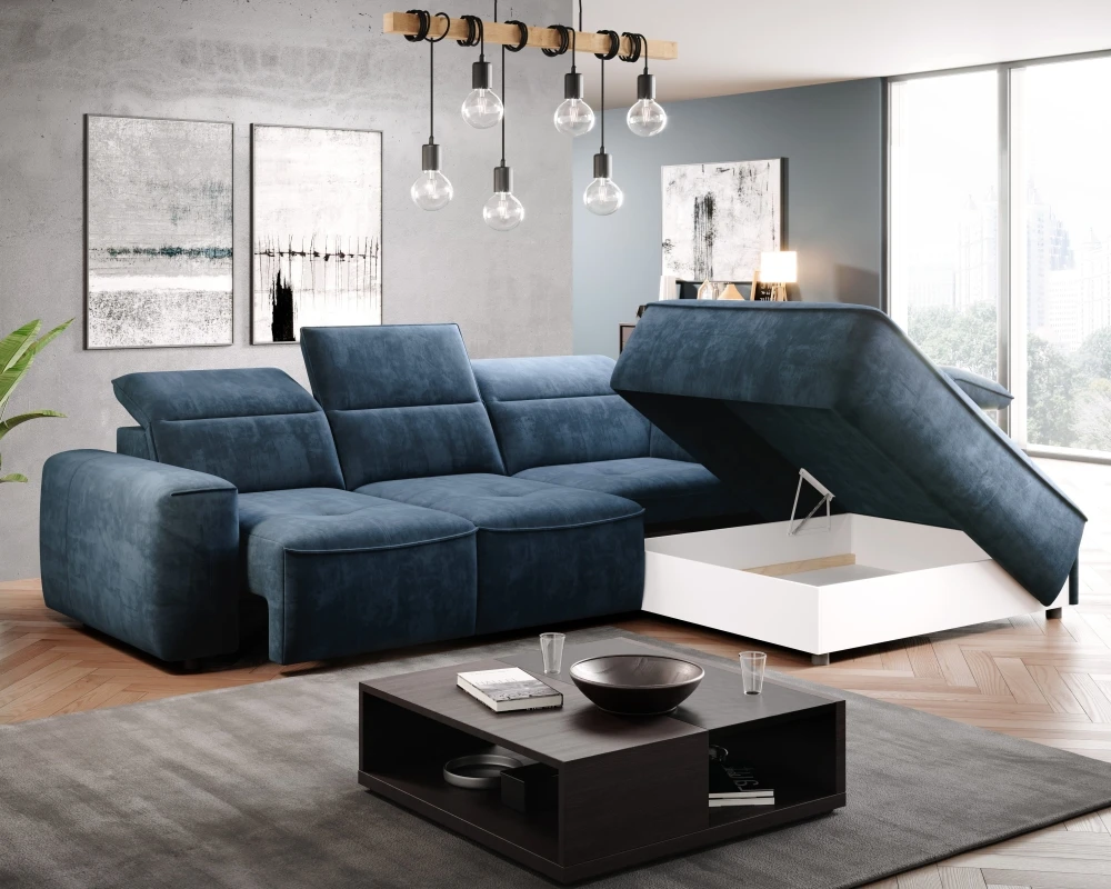 Colombo L right corner sofa with electrically adjustable seat depth Gr1 - Image 3