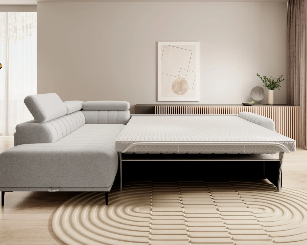 Left corner sofa Gandi L Corner 120 with sleeping function, Italian-style frame and Gr1 container - Image 6