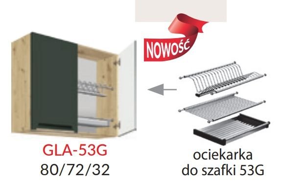 Wall cabinet 80 cm with dryer Glamour GLA-53G