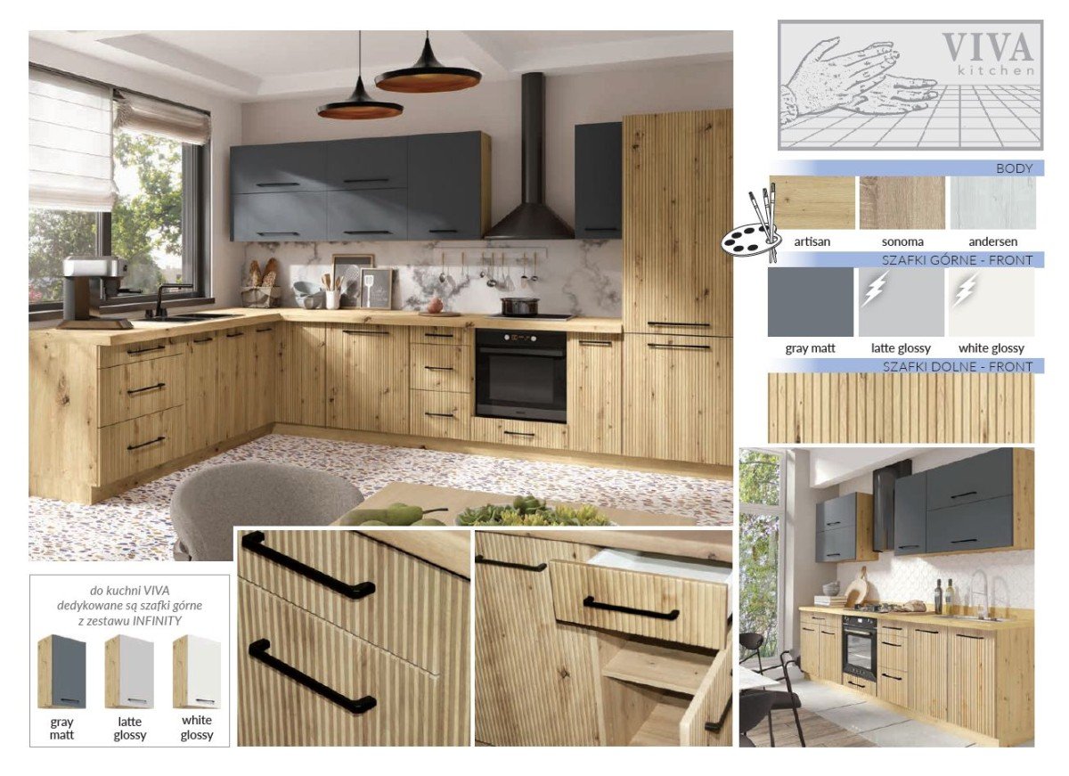 Base sink cabinet 90 cm Viva VIV-13D - Image 5