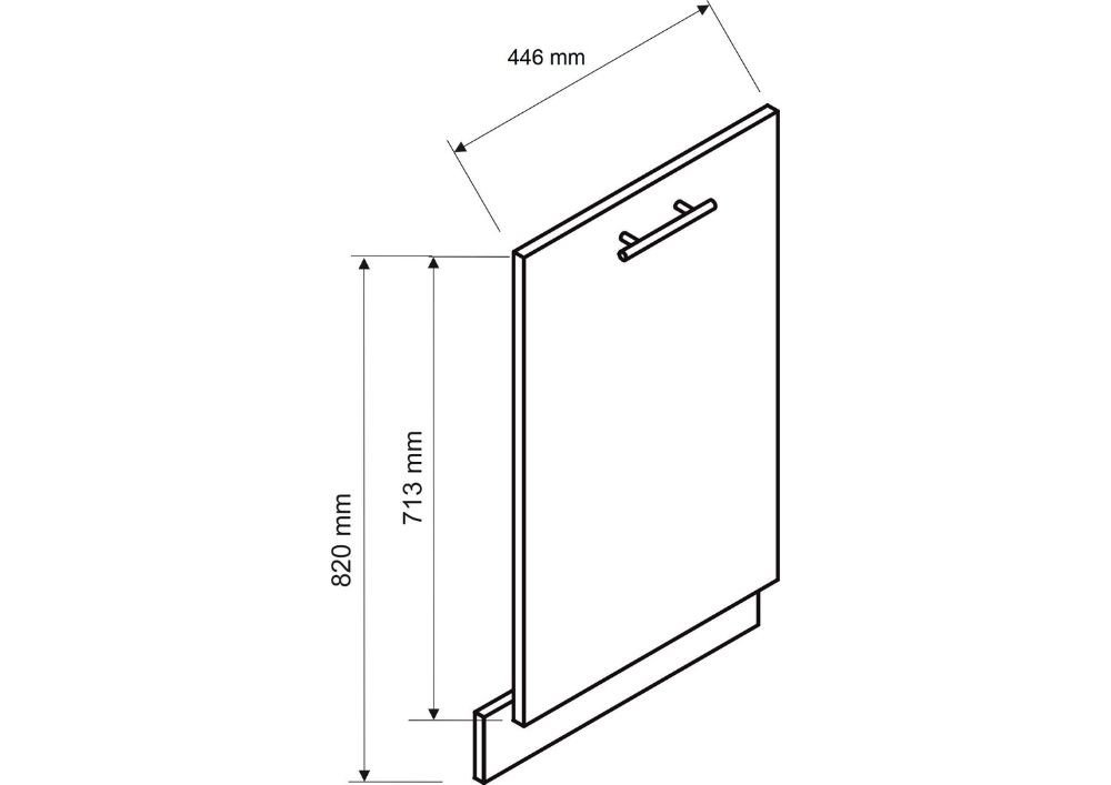 Dishwasher front 45 cm, covered with panel Anika FZ45PZ - Image 3