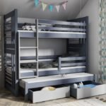ROLAND III triple bunk bed with drawers 90x200 cm