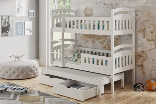 DOMINIK III triple bunk bed with drawers 80×181 cm
