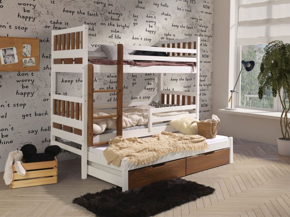 KARIM III triple bunk bed with drawers 80x181 cm - Image 2