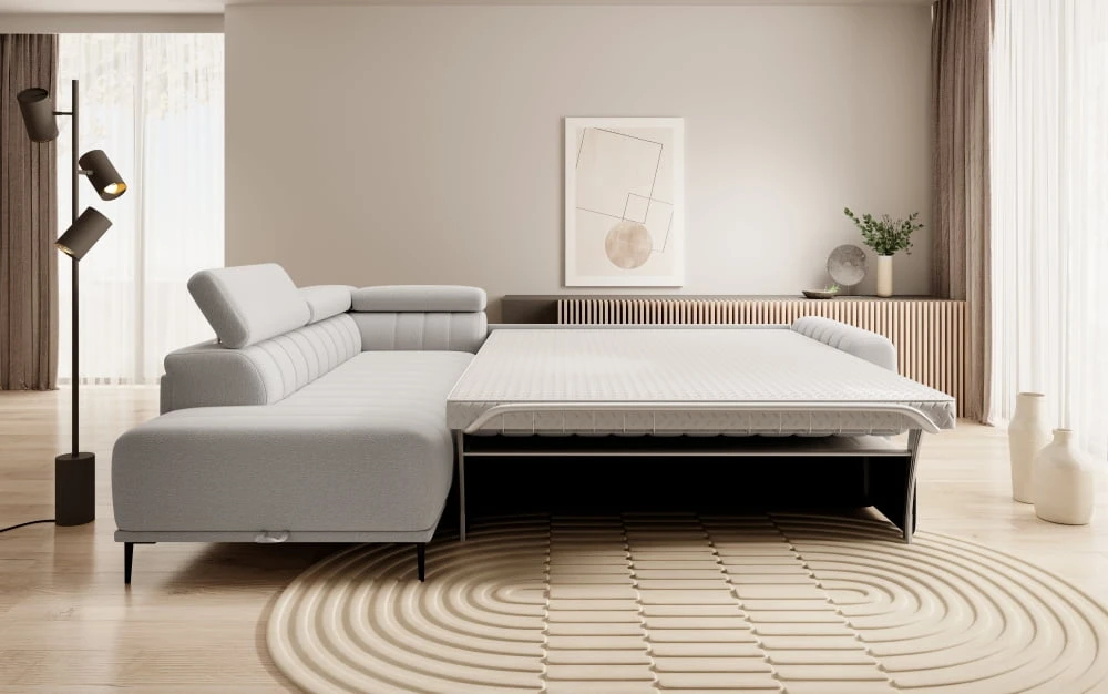 Left corner sofa Gandi L Corner 140 with sleeping function, Italian-style frame and Gr1 container - Image 5