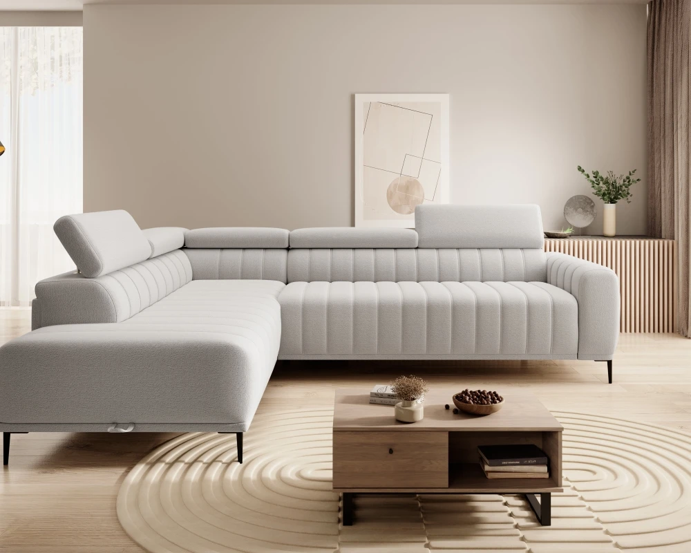 Left corner sofa Gandi L Corner 160 with sleeping function, Italian-style frame and Gr1 container - Image 5
