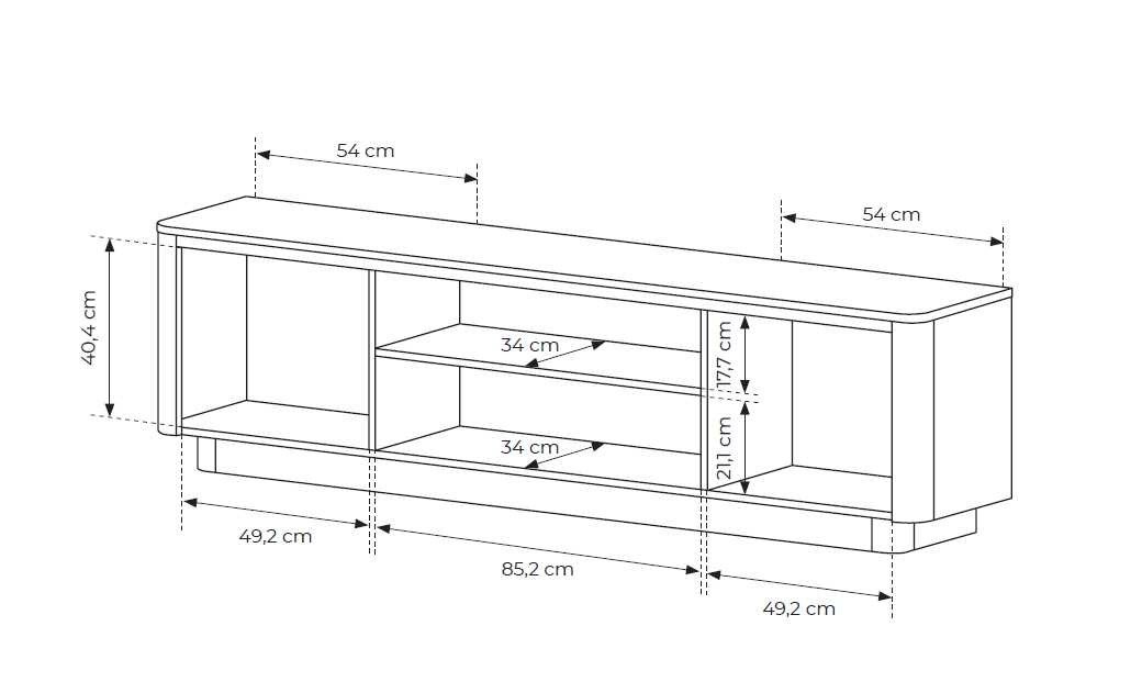 Wall-mounted TV cabinet, 200 cm, Torro - Image 6