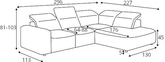 Colombo L right corner sofa with electrically adjustable seat depth Gr1 - Image 9