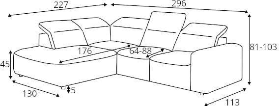 Colombo L left corner sofa with electrically adjustable seat depth Gr1 - Image 8