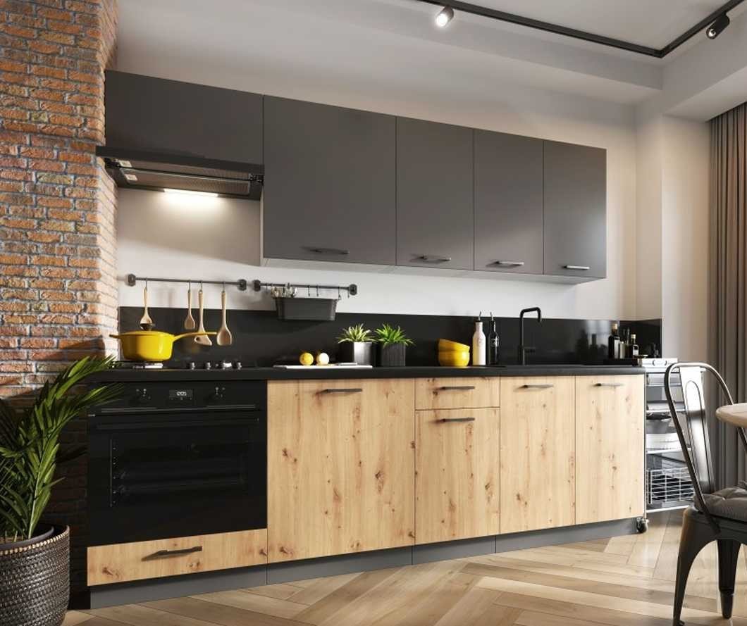 Clara kitchen 240 cm Artisan oak/gray - SPECIAL OFFER