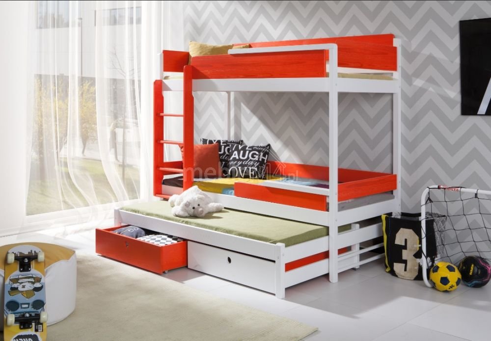 NATU III triple bunk bed with drawers 90x200 cm - Image 3