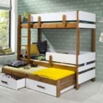ETTORE III triple bunk bed with drawers 80x181 cm