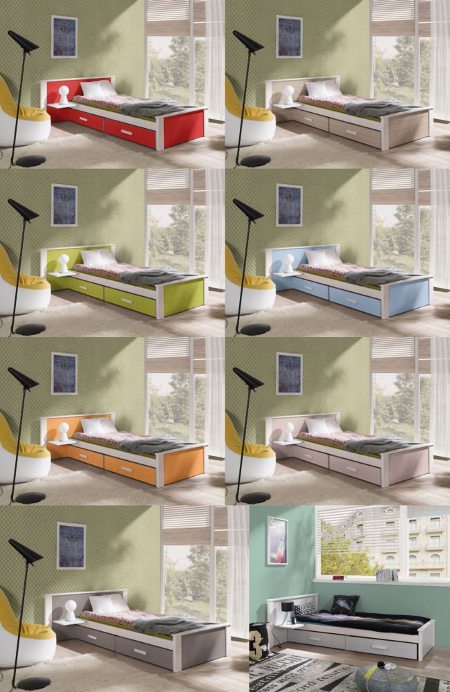 ALDO PLUS bed with drawers and shelf 90x200 cm - Image 2