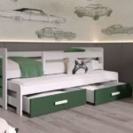 FODEN II double children's pull-out bed with safety rail 90x200 cm