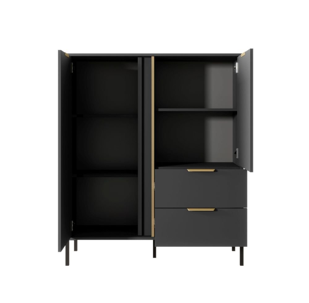 Tall chest of drawers 2D2S Lars anthracite - Image 2