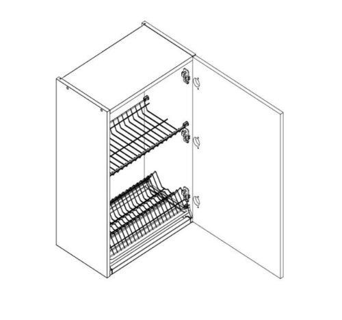 Wall cabinet 60 cm with dryer W60SU ALU R/L Nina