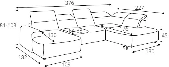 Colombo XL right corner sofa with electrically adjustable seat depth Gr1 - Image 9