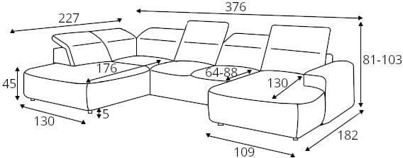 Colombo XL left corner sofa with electrically adjustable seat depth Gr1 - Image 9