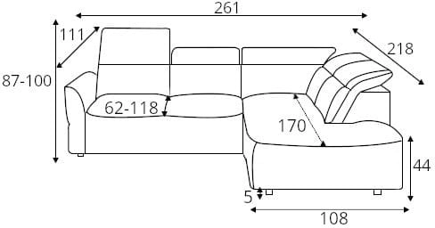 Murillo L right-hand corner sofa with electrically adjustable seat depth Gr1 - Image 7