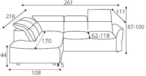Murillo L left corner sofa with electrically adjustable seat depth Gr1 - Image 7