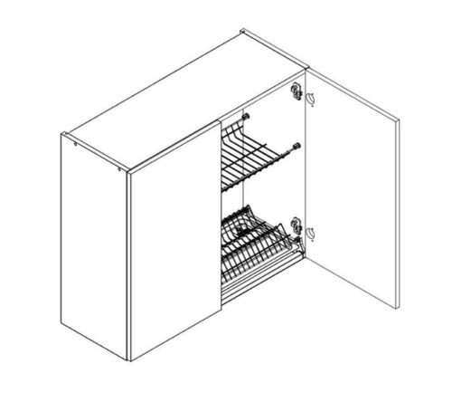Wall cabinet 80 cm with dryer W80SU ALU Nina