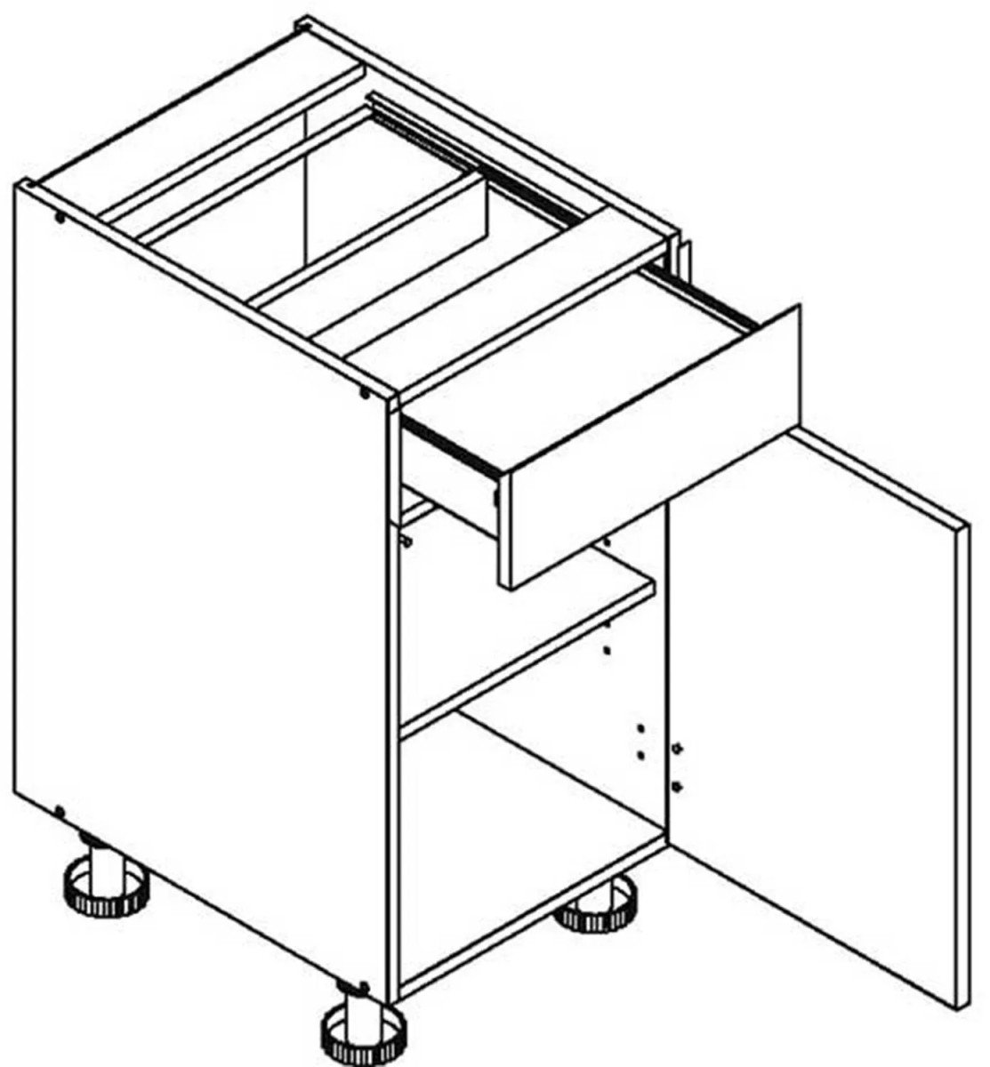 Base cabinet 45 cm with drawer, D45, S/1, P/L, Alina