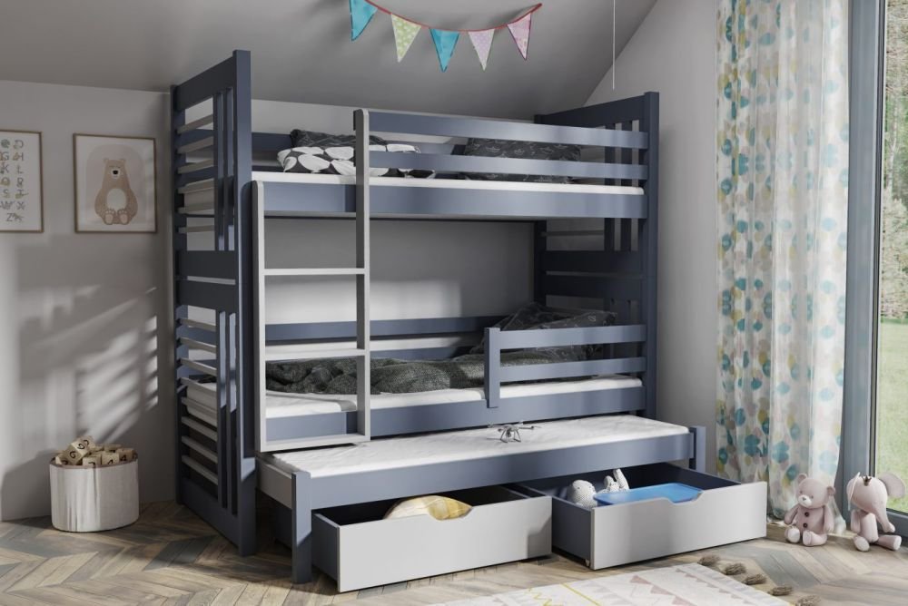 ROLAND bunk bed with drawers 90x200 cm - Image 3