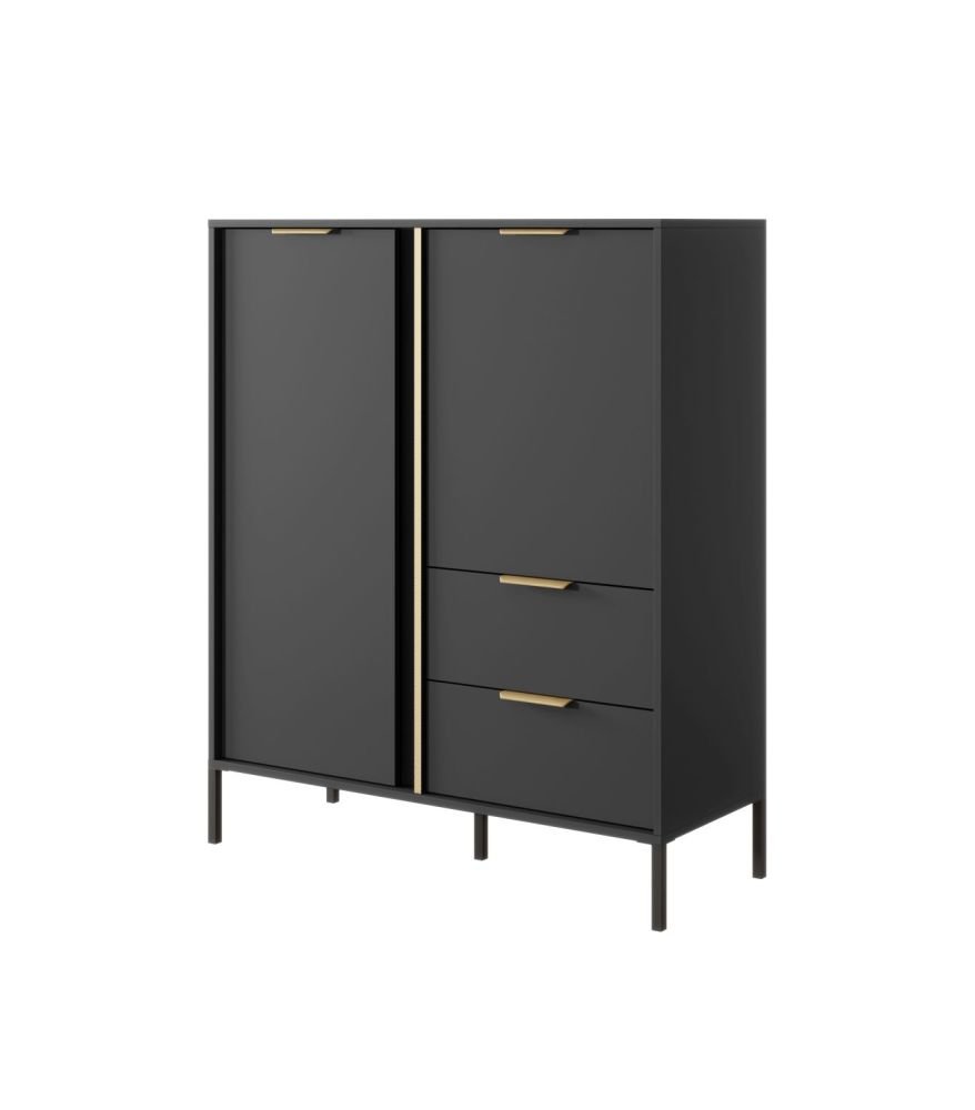 Tall chest of drawers 2D2S Lars anthracite - Image 3