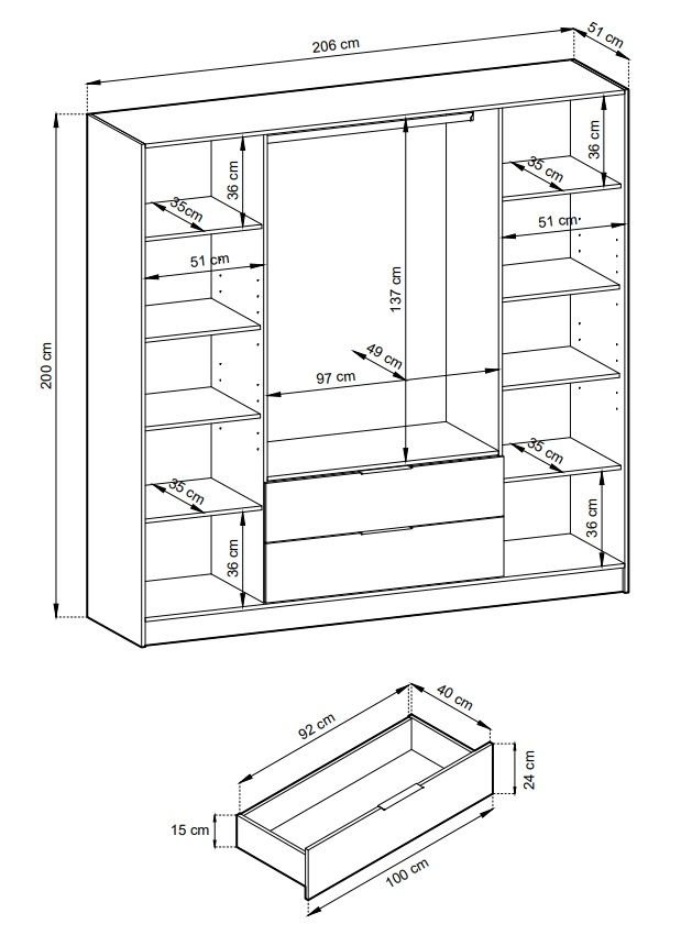 Nelly 4D wardrobe with cashmere lattice - Image 5