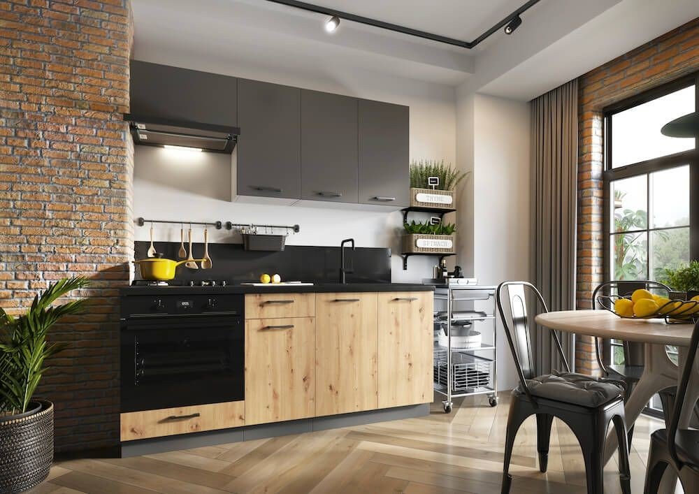 Clara kitchen 180 cm Artisan oak/gray - SPECIAL OFFER