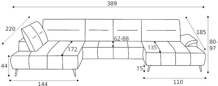 Montana XL left corner sofa with electrically adjustable seat depth Gr1 - Image 8