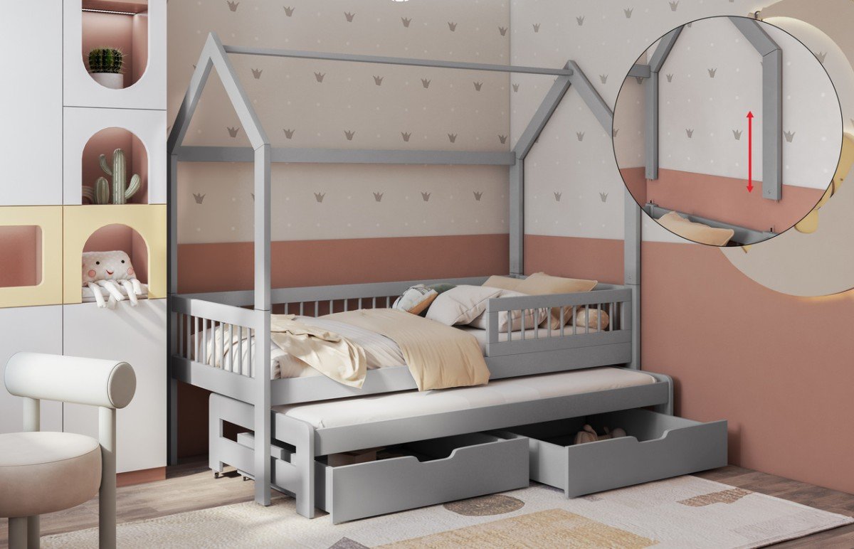 ASHER II double bed with drawers 90x200 cm - Image 2