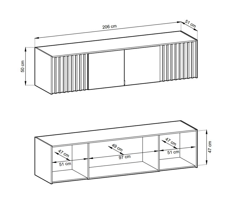 Nelly 4D wardrobe with grilles, oak color - Image 7