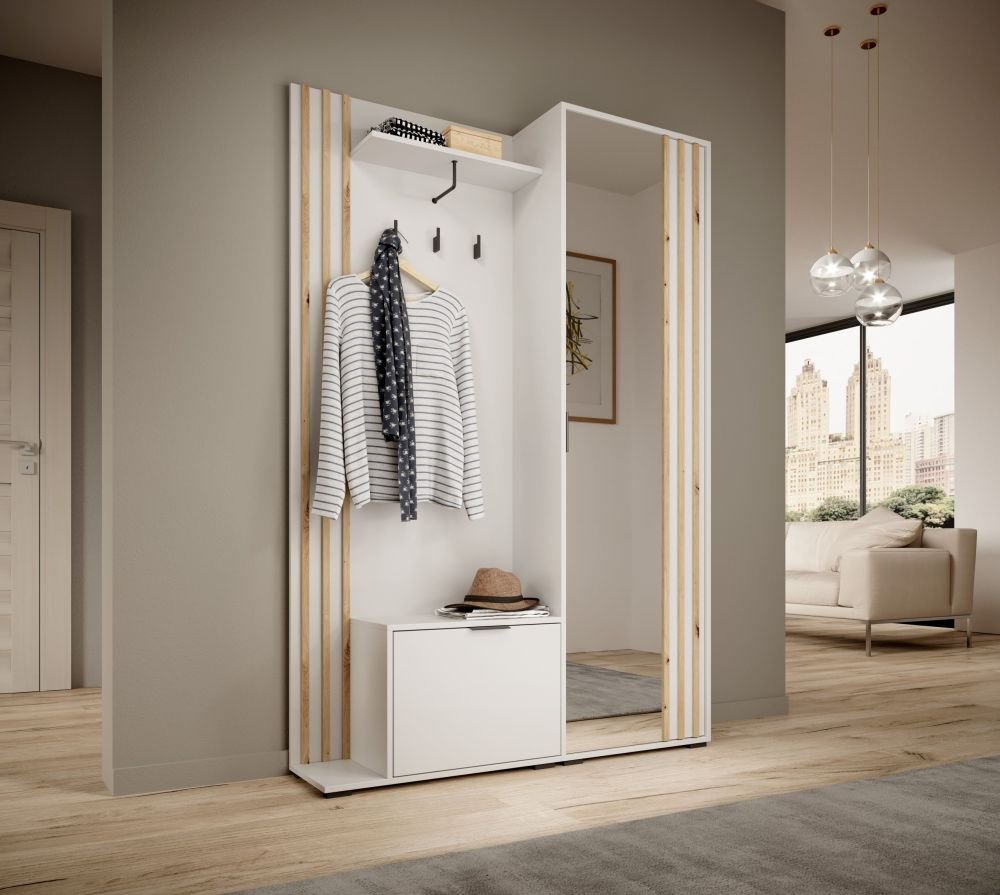 Nelly wardrobe with grille, white matt - craftsman