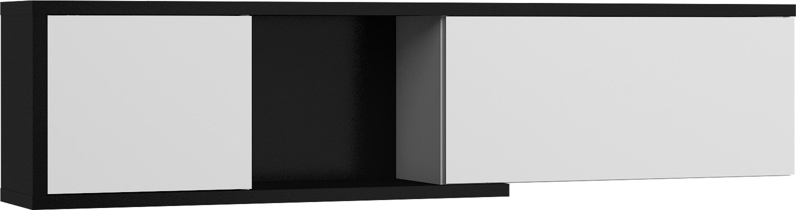 HYBRID 25 furniture shelf hanging cabinet for living room, black and white, glossyHYBRID